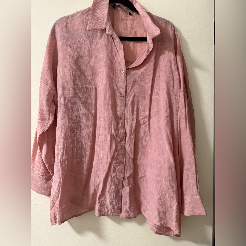 Zara Pink Button Down Shirt